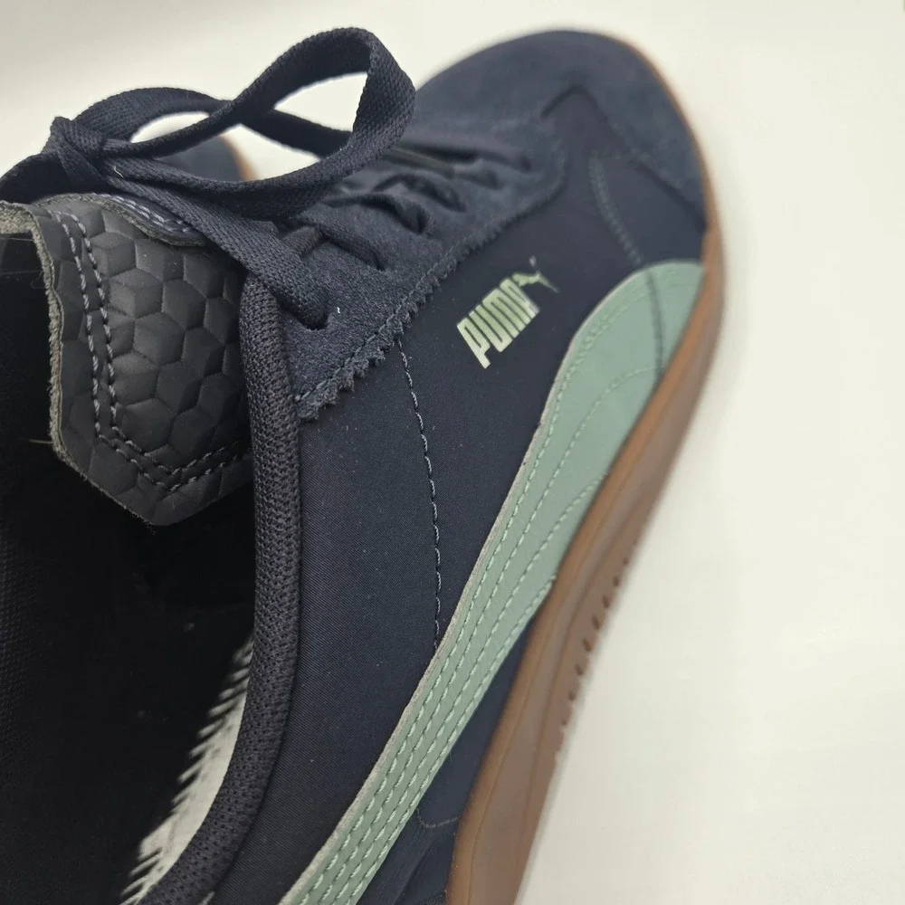 Puma Palermo Sneakers Navy Green Gum Sole Low Top 397450-05 MENS 12 NO INSOLES